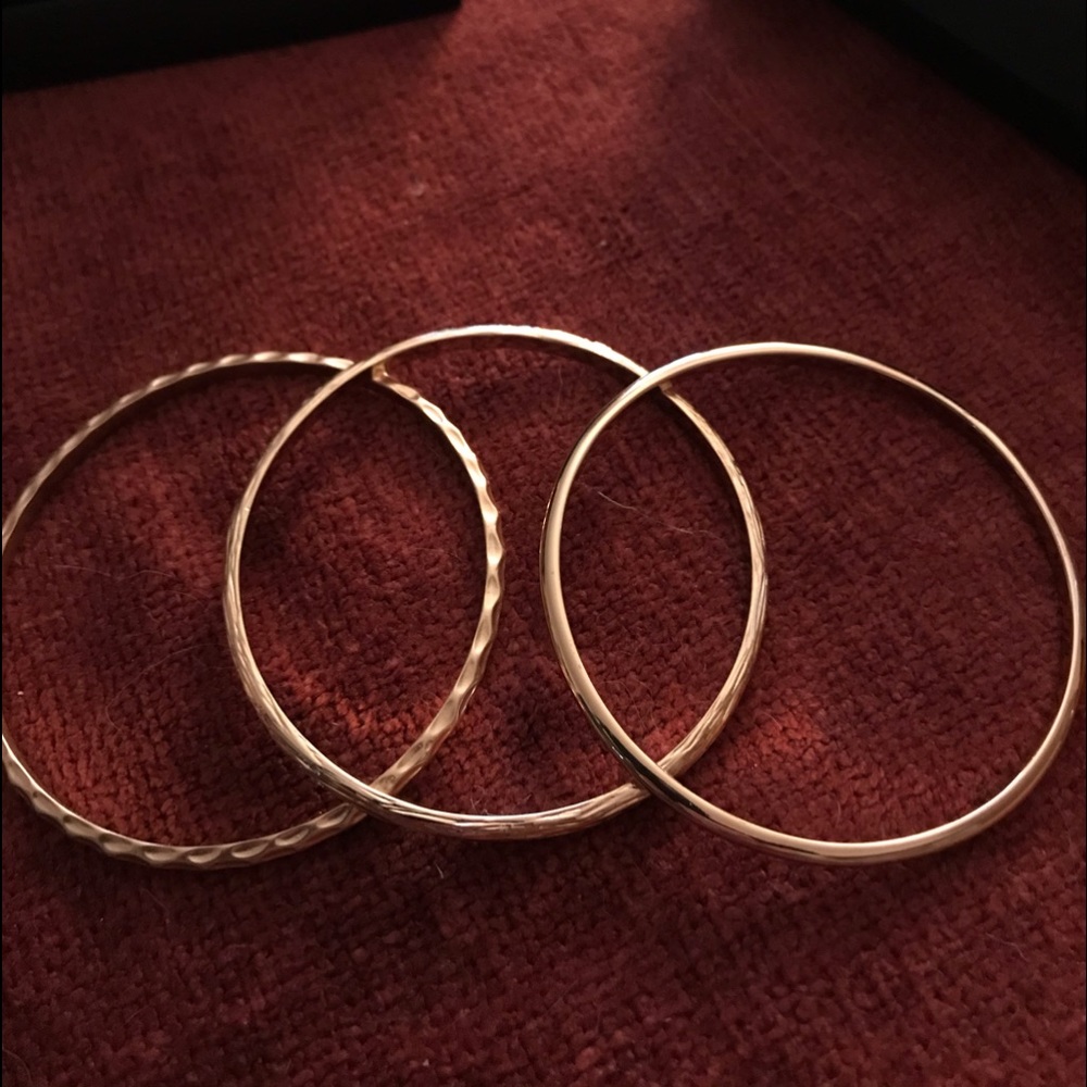 Silver tone bangle bracelets